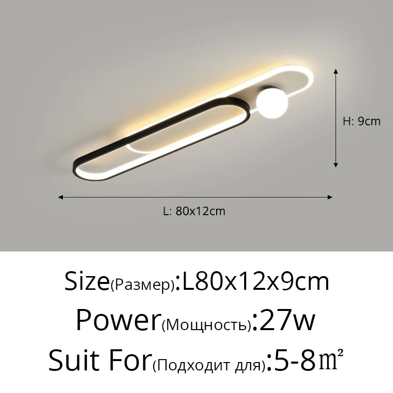 lampe couloir moderne blanc noir doré sans télécommande opacité contemporaine aluminium monté surface