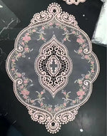dentelle rose vintage tapis ovale floral brodé transparent romantique table erotique