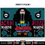 tapis d'entrée one piece noir blanc rouge personnages bienvenue chez toi logo/svg anime moderne