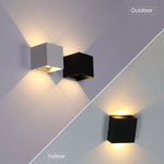 appliques murales modernes led 12w blanc noir étanches mur