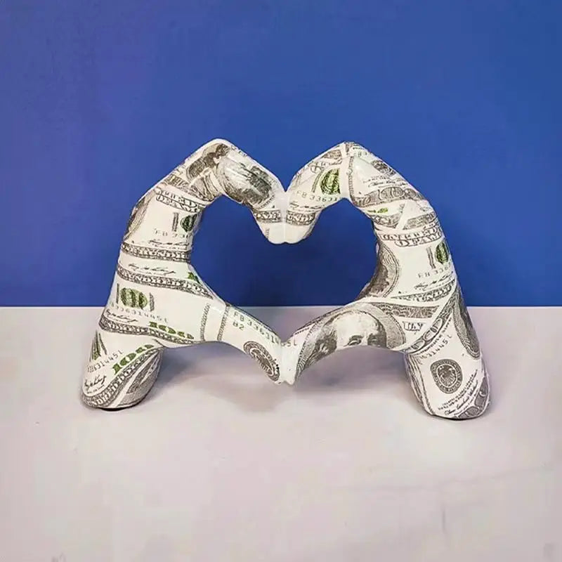 décoration moderne sculpture cœur multicolore résine abstraite maison salon agneau étagère couple cadeau