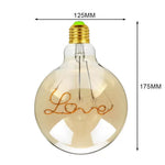 ampoule led filament transparente dorée love dream note vintage métallique moderne chambre 220v