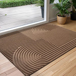 tapis d'entrée moderne anti dérapant polyester résistant saleté taille 45x75cm 60x90cm marron gris noir