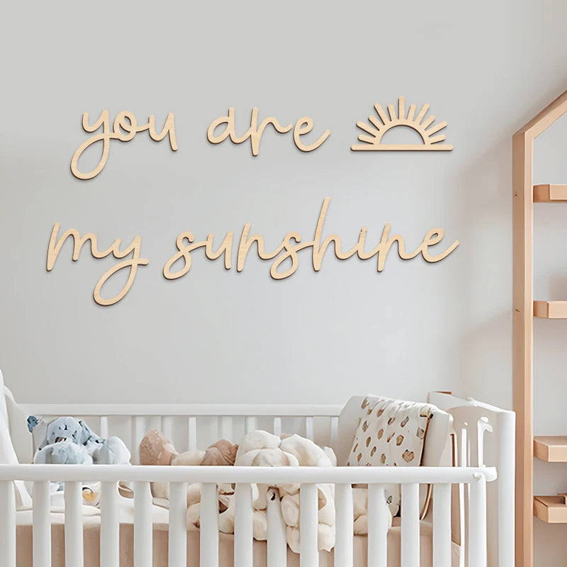 lettres murales bois moderne you are my sunshine naturel minimaliste