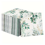 serviettes jetables papier motif feuilles vertes blanc moderne paquet 33cm 33cm mariage cuisine doré