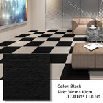 tapis auto adhésif moderne 30x30cm gris marron bleu marine carreaux noirs blancs salon chambre