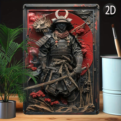 Panneau mural samouraï japonais en aluminium design moderne