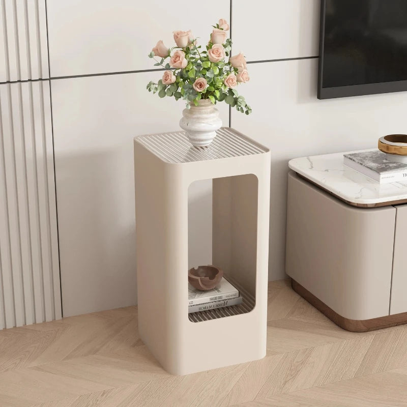 support vases moderne multi niveaux beige noir texture marbrée intérieur moderne