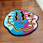 tapis polyester antidérapant imperméable animal compagnie moderne bleu violet blanc Jaune Noir abstrait texture