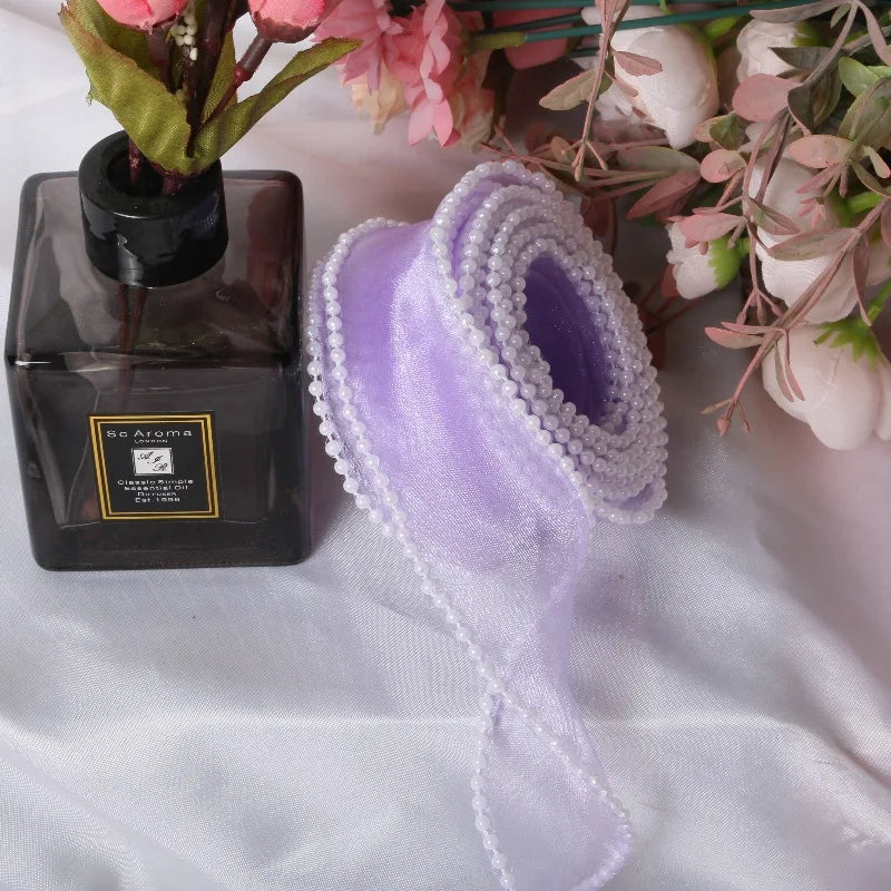 rubans décoratifs organza bleu clair rose violet vert blanc rubans pliés nœuds mariage fiançailles