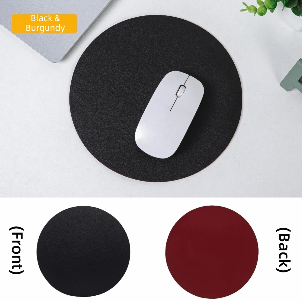 tapis souris cuir double face nappa marron noir gris rose vert rouge classique imperméable