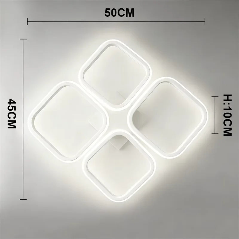 lampe moderne carrée noire géométrique éclairage cuisine salon 45x45cm