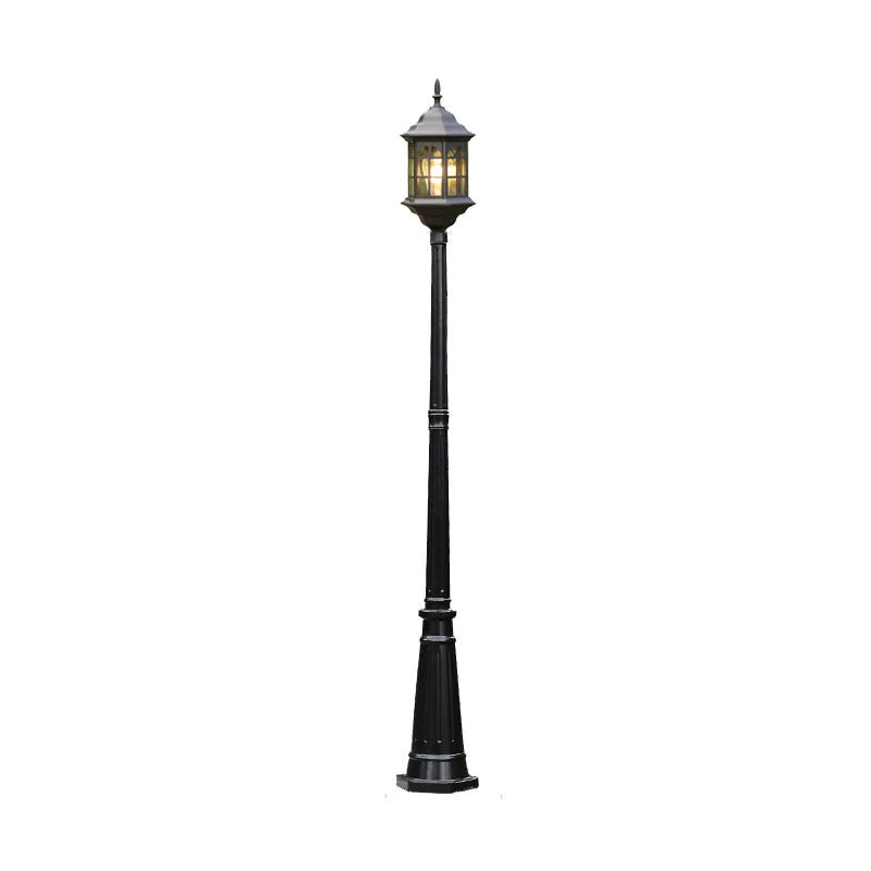 lanterne rue extérieure led ip65 noir or métal brillant classique vintage éclairage public flux