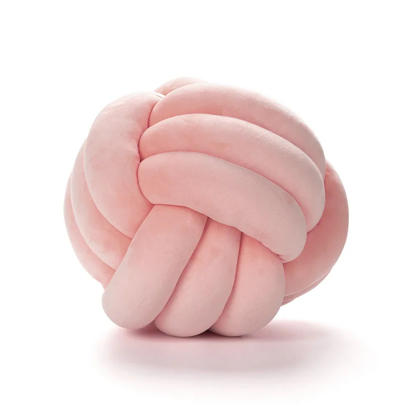 coussin décoratif rond peluche doux nœud décoration lit chambre enfant