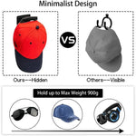 supports stockage murals adhésifs casquettes rouges noires brodées minimalistes 10 pièces