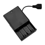 support batterie usb noir moderne batteries aa aaa compartiments mat