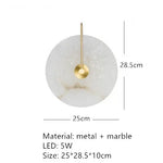 applique murale moderne marbre blanc led éclairage cuisine chambre fixée mur
