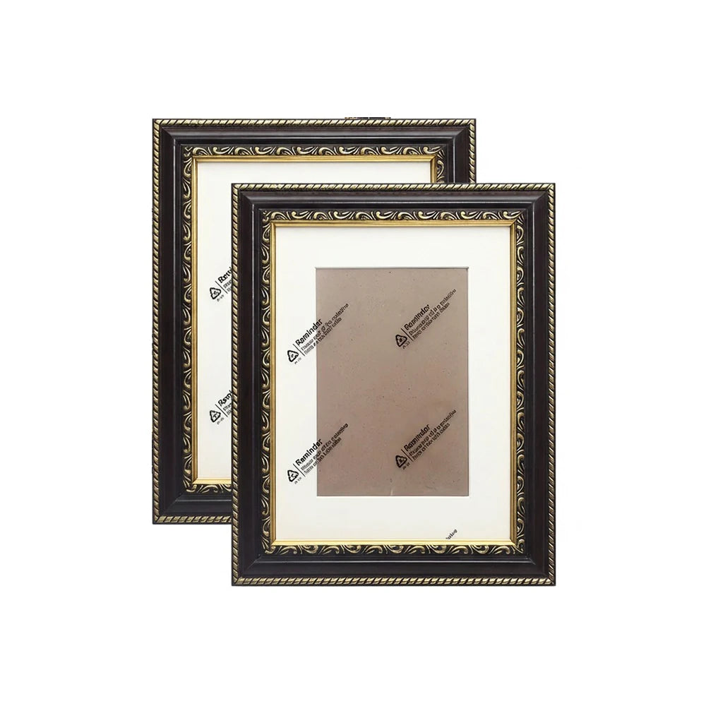 cadres photo acrylique mdf ornementés baroque vintage marron foncé table mur