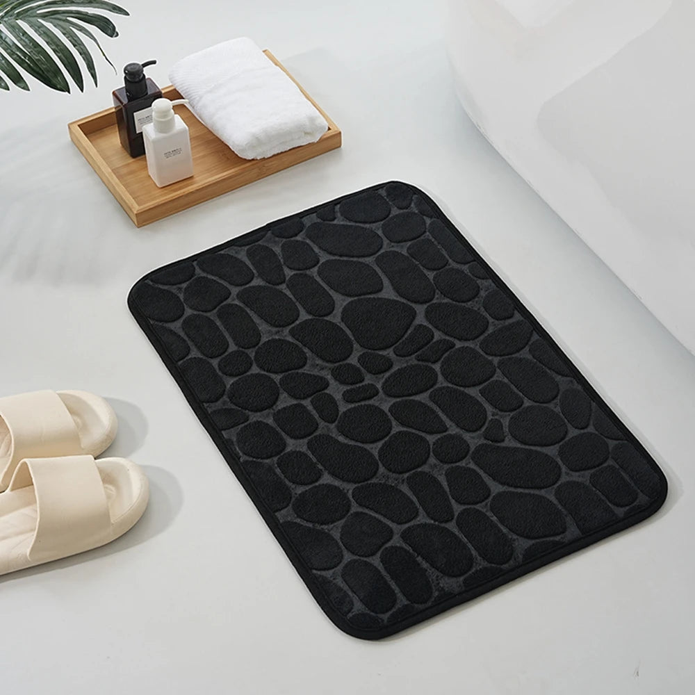tapis bain rose clair gris texture velours moderne 60x40cm