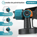 pistolet peinture électrique sans fil bleu noir batterie débit caoutchouc refroidissement orifices comparison flacons