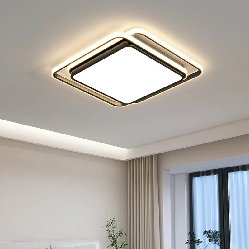 plafonniers led modernes carrés ronds blancs noirs dorés minimalistes cuisine salon chambre
