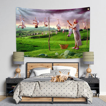 tapisserie murale décorative illustration artistique tissu polyester grande affiche chambre salon moderne suspendue