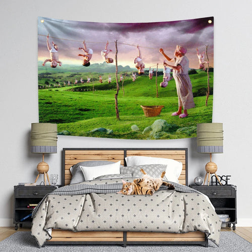 tapisserie murale décorative illustration artistique tissu polyester grande affiche chambre salon moderne suspendue