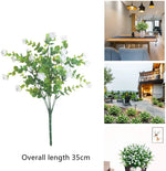 décoration extérieure bouquet artificiel fleurs simples feuilles vertes moderne blanc vert
