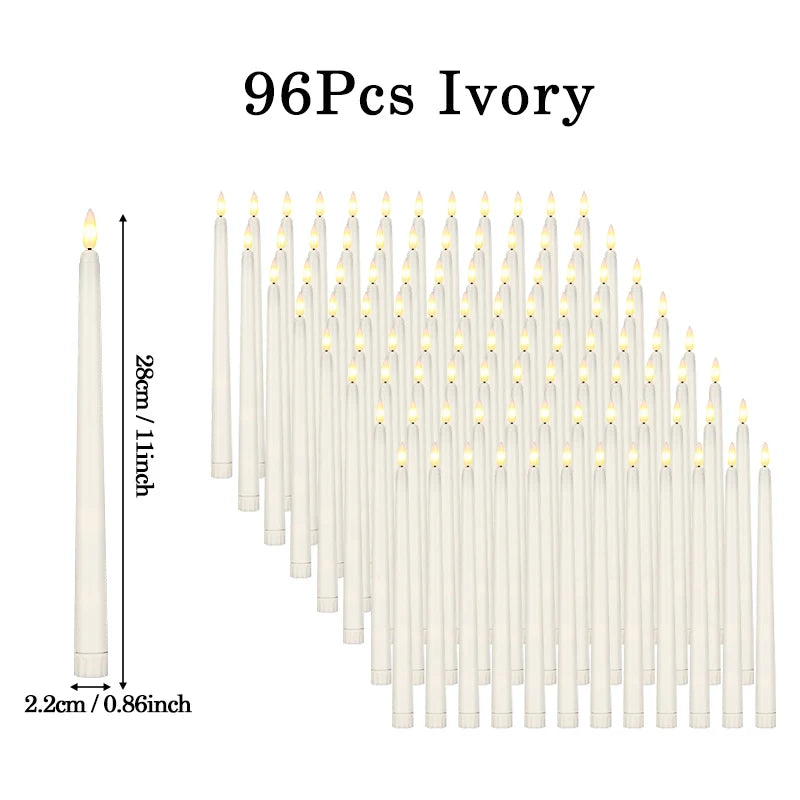 bougies led coniques sans flamme blanc modernes décoration mariage saint valentin dîner