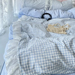 ensemble literie rose clair carreaux doux romantique housses ultra douces 180x220cm 200x230cm