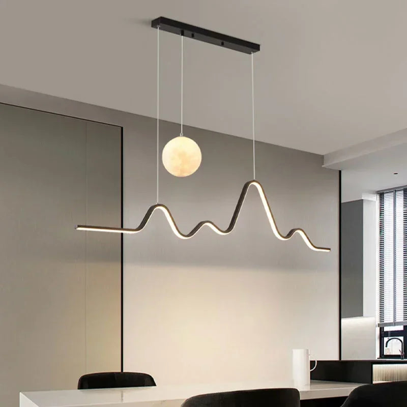 lampe suspendue moderne or blanc minimaliste éclairage salon chambre installer autonomement