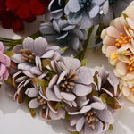 bouquet fleurs artificielles violet rose anniversaire mariage décoration intérieure scrapbooking boîte cadeau minimaliste