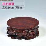 support décoratif bois sculpté floral artisanal marron foncé vase théière statue bouddha décoration intérieure