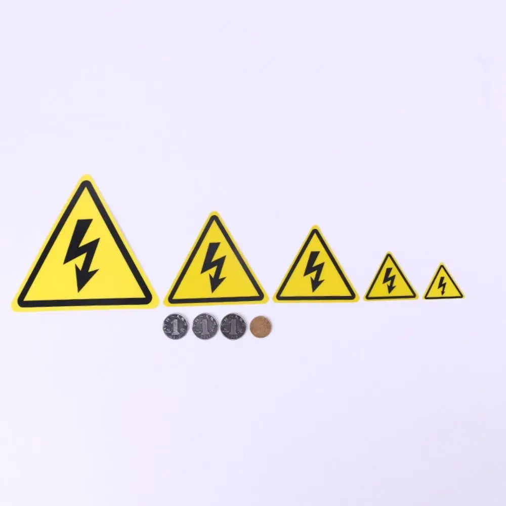 autocollants signalisation électrique jaune noir triangle hazard opacité graphique adhésif sécurité imperméable pvc