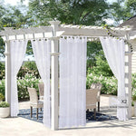 rideau blanc moderne translucide texture lin extérieur autocollant patio 100 polyester