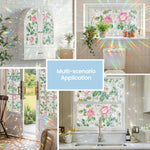 film fenêtre adhésif rose floral protection uv isolante thermique vintage 120x200cm