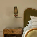 lampe murale rétro abatjour texture rugueuse éclairage quotidien beige marron vert minimaliste vintage années