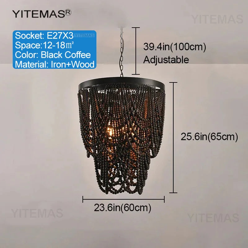 lustre suspendu noir rondes classique rustique salle manger chambre cuisine