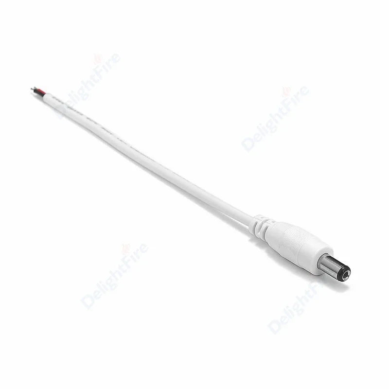 câble électrique 5.5x2.1mm noir femelle mâle adaptateur dc 24v certification rohs led cctv alimentation