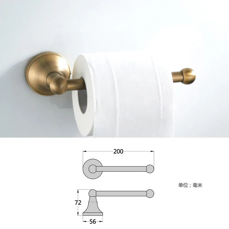 porte serviette bronze classique porte roll doré antique ensemble accessoires salle bain texture vieillie