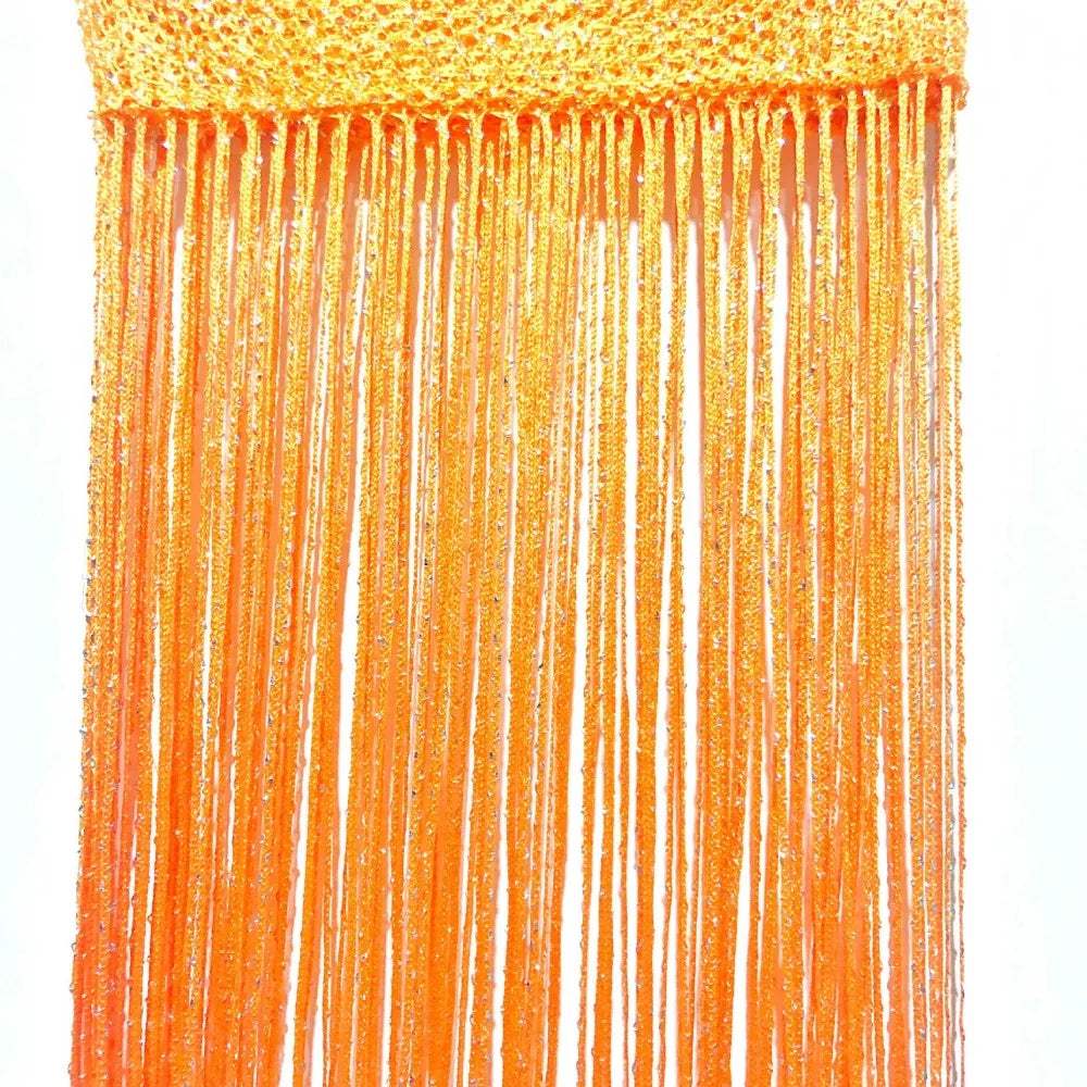 rideaux modernes argentés 1m 2m franges brillantes polyester translucides chambre