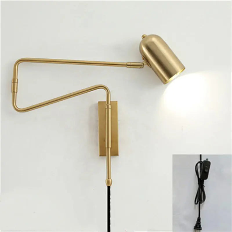 lampe murale or noir moderne scandinave articulée étude chambre entrée