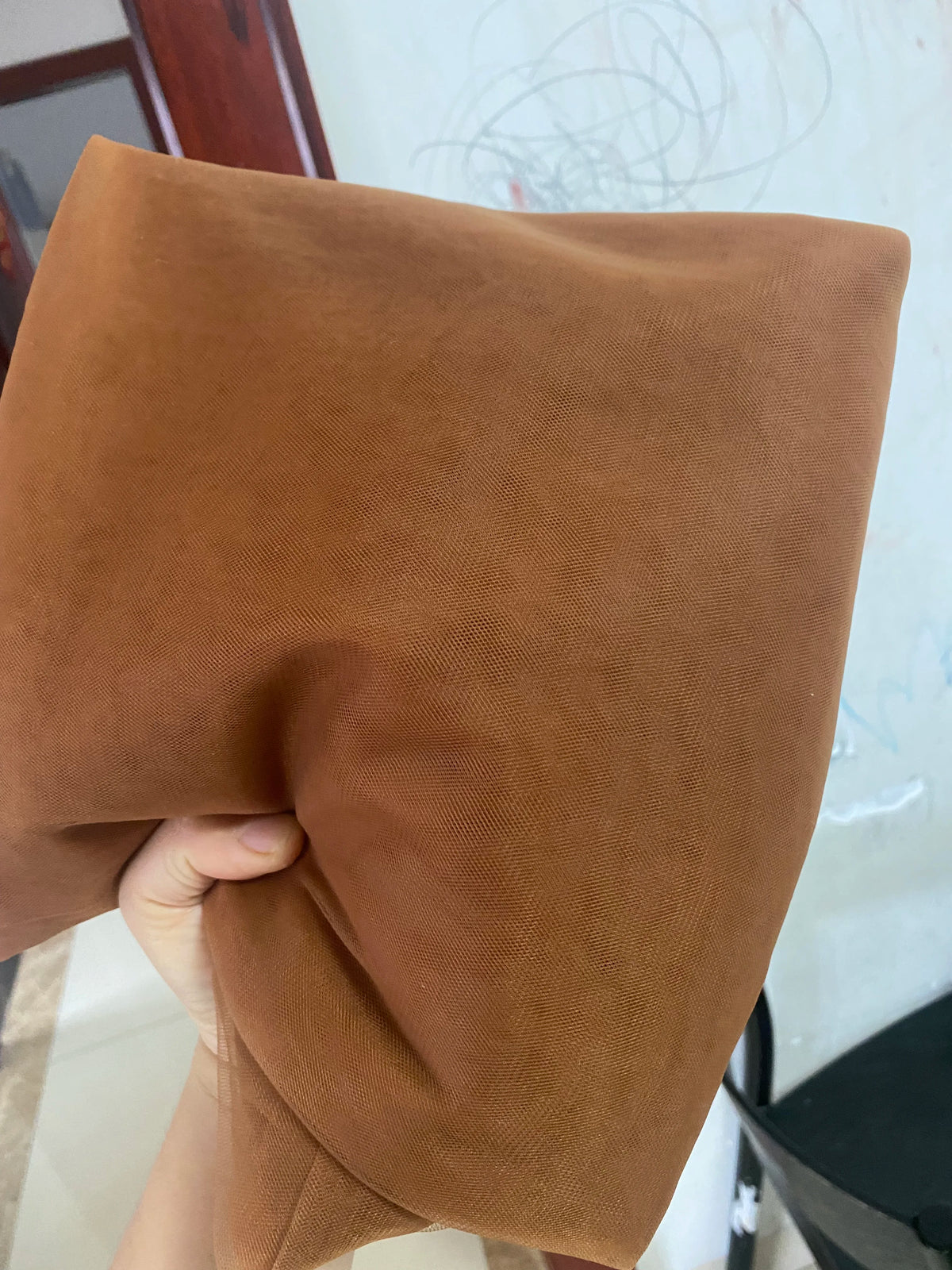 tissu tulle marron clair marron foncé beige clair moderne translucide nylon rapide respirant cérémonie