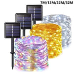 guirlande lumineuse solaire multicolore blanc noël jardin moderne 12v 200led 22m