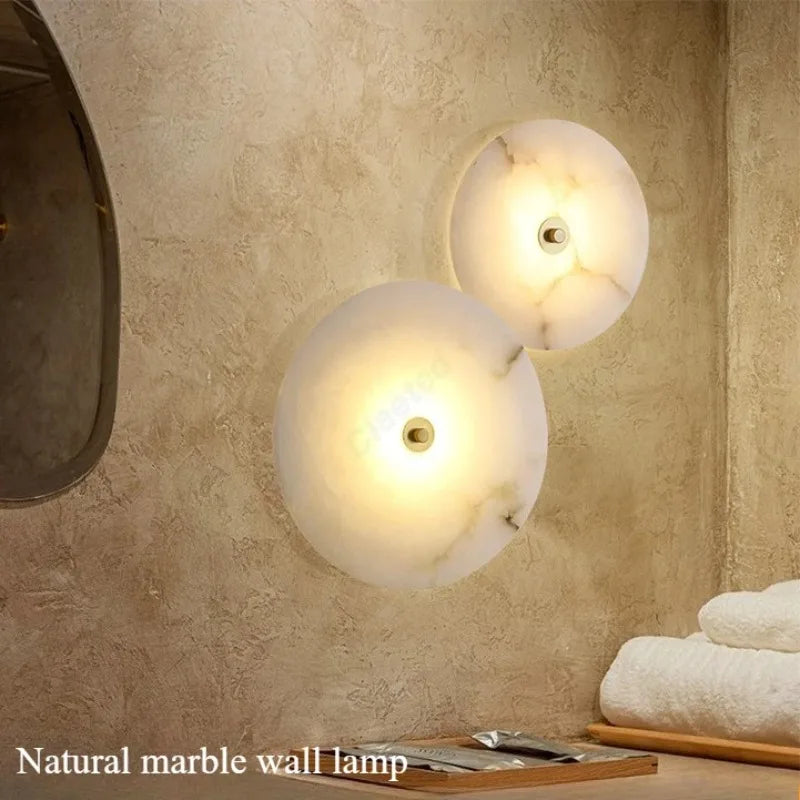 lampe murale moderne blanc marbre éclairage quotidien salle manger chambre coucher 3000k