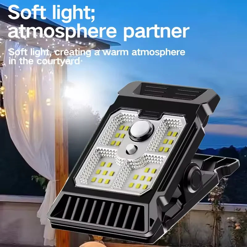 lampe solaire détecteur mouvement clip noir moderne éclairage extérieur jardin autoinstallation ip44