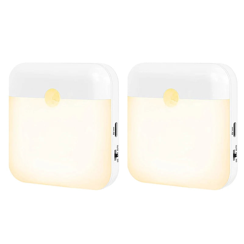 lampe nuit blanche moderne détecteur mouvement rechargeable modes lumière auto éteignante