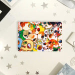 autocollants imperméables cartes credit debit transport multicolore floral popart adhésifs portefeuilles cartes modernes