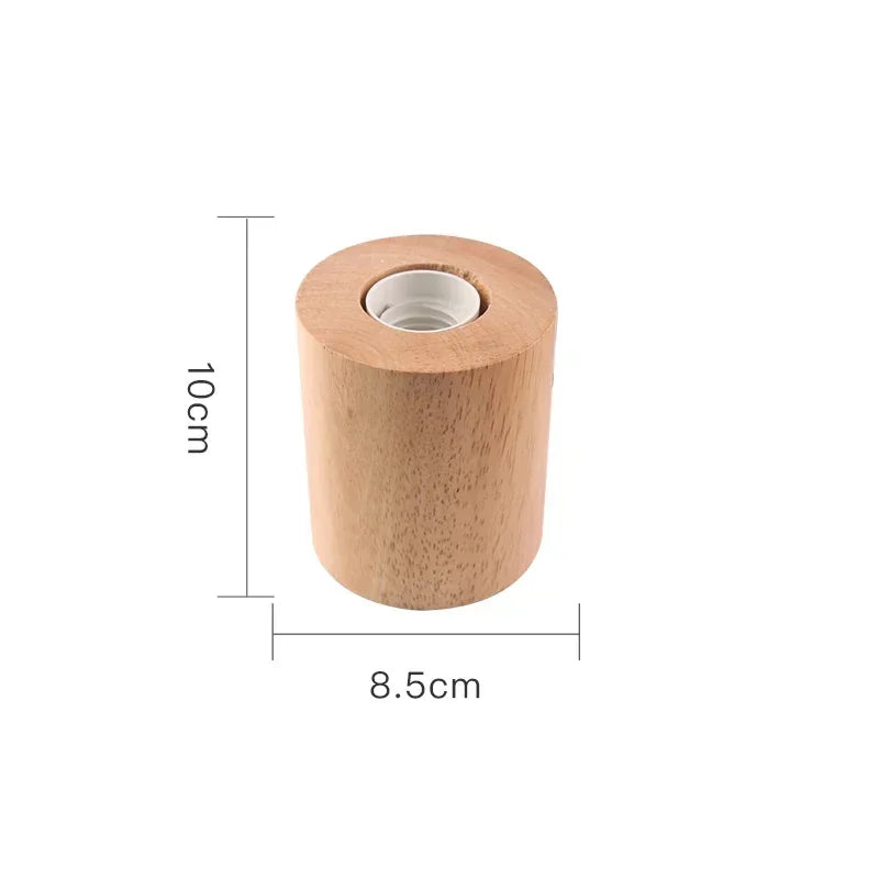 base lampe bois naturel clair texture bois moderne minimaliste vis e27 câble prise interrupteur