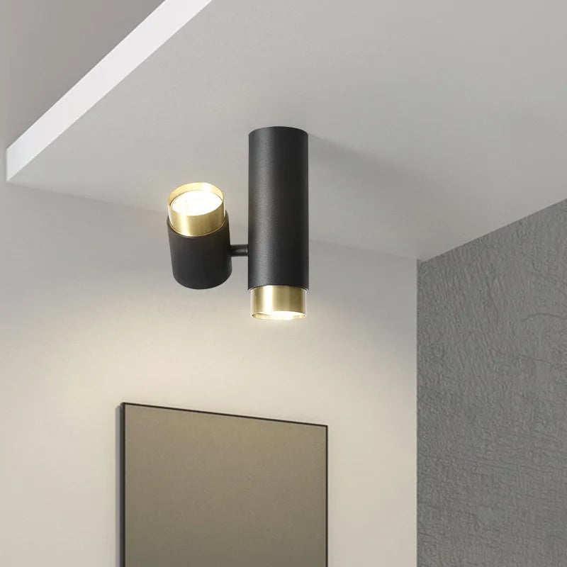 Spot LED moderne réglable argent noir blanc doré monté surface chambre cuisine salle manger